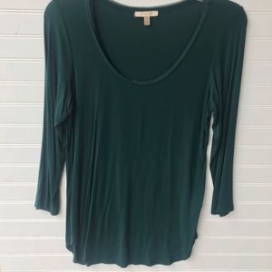 Bordeaux Green Scoop Neck Long Tee